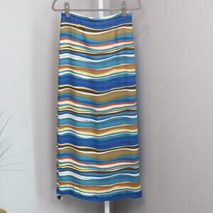 Judith Hart Collection Striped Skirt Size 8 Blue Retro Vibes Mid-Length
